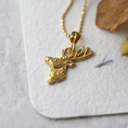 biżuteria z jeleniem,jeleń wisior złoty - Wisiory - Biżuteria