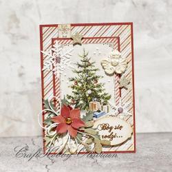 kartka,Boże Narodzenie,choinka,anioł - Kartki okolicznościowe - Akcesoria