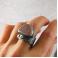 Pierścionki masywny pierścionek ze srebra złta kwarcu różowego