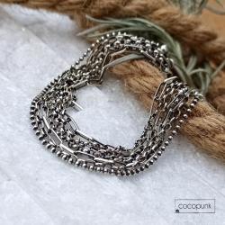 łańcuszkowa,srebrna nowoczesna bransoletka - Bransoletki - Biżuteria