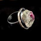 Pierścionki rubin,srebrny Unikatowy,mineralny pierścien