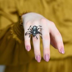 pierścionek pająk,srebrny pająk,prezent - Pierścionki - Biżuteria